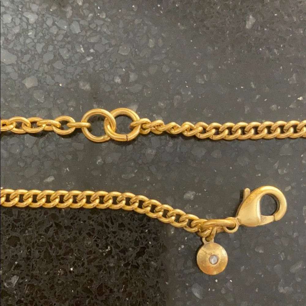 J.Crew Real glass blue and gold necklace